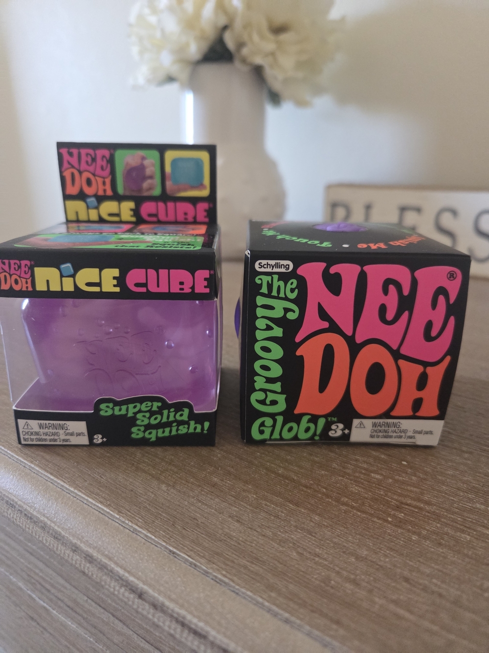 NeeDoh Purple Nice Cube & Groovy Glob Bundle- Authentic 2pcs